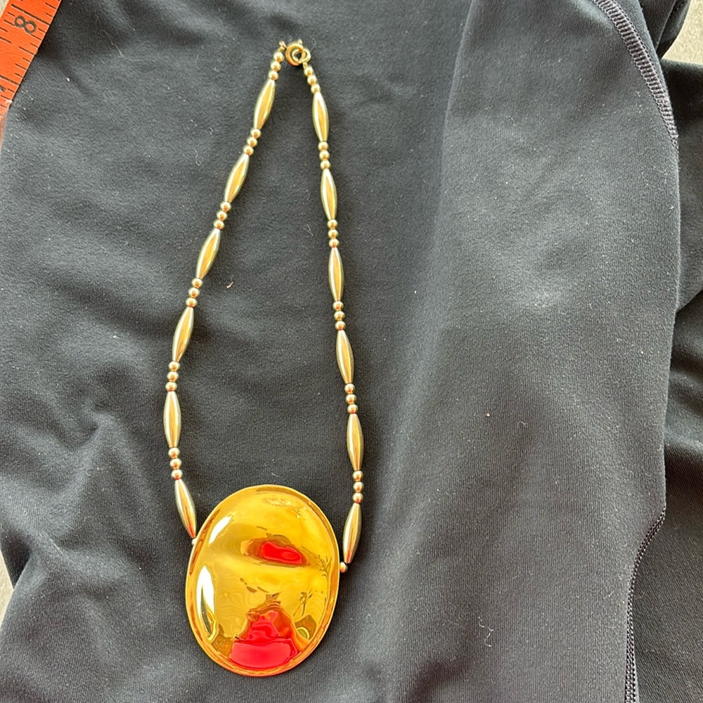 Vintage Carlton Ridge for Sutton Hoo 1996 mirror  24K finish gold necklace.